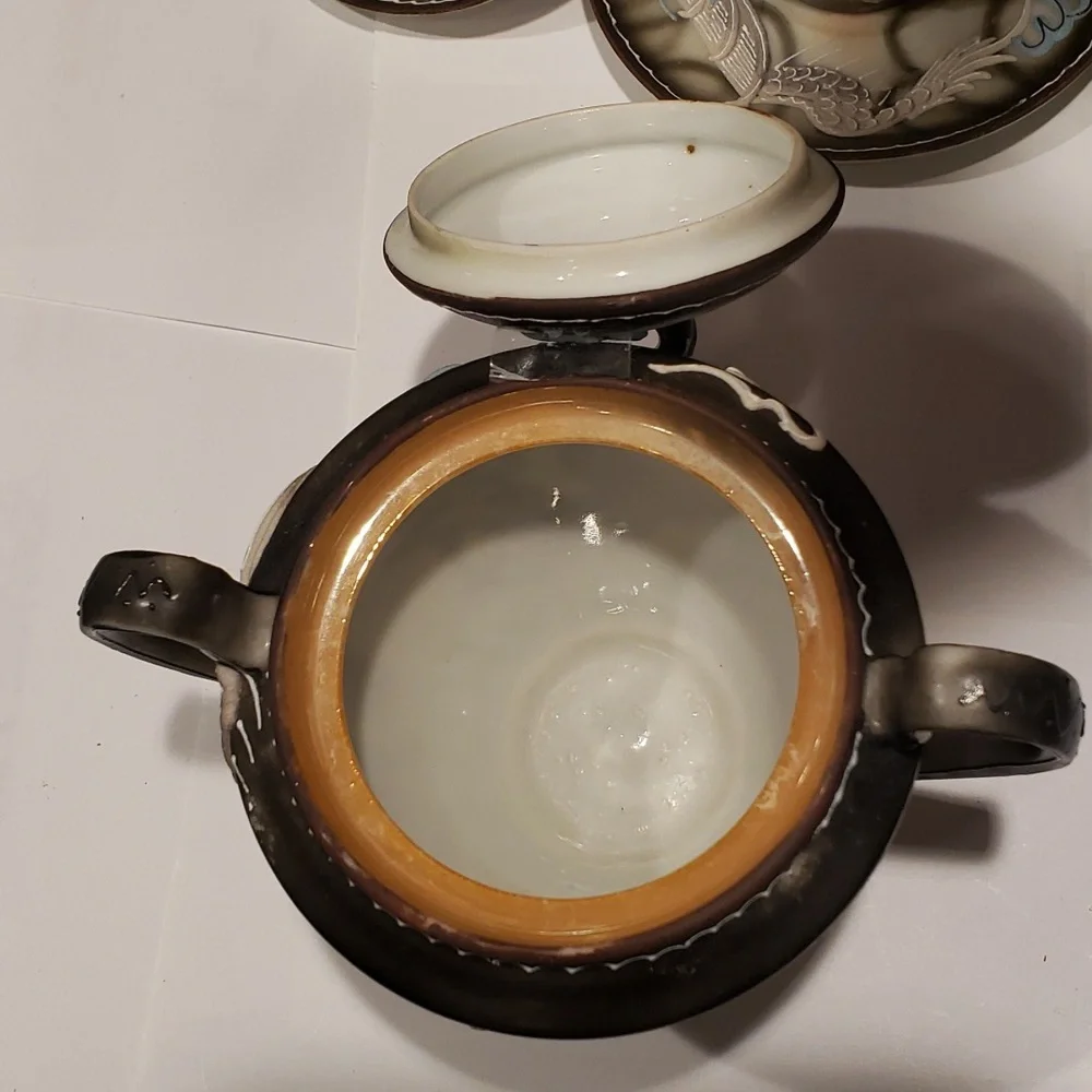 Demitasse Textured White Dragon Set - Picture 8 of 8